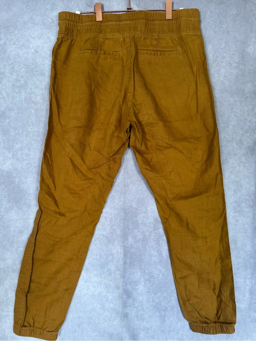 Athleta Womens Cabo Linen Jogger Elastic Waist Rust Brown Pants 4T Meas: 30x30